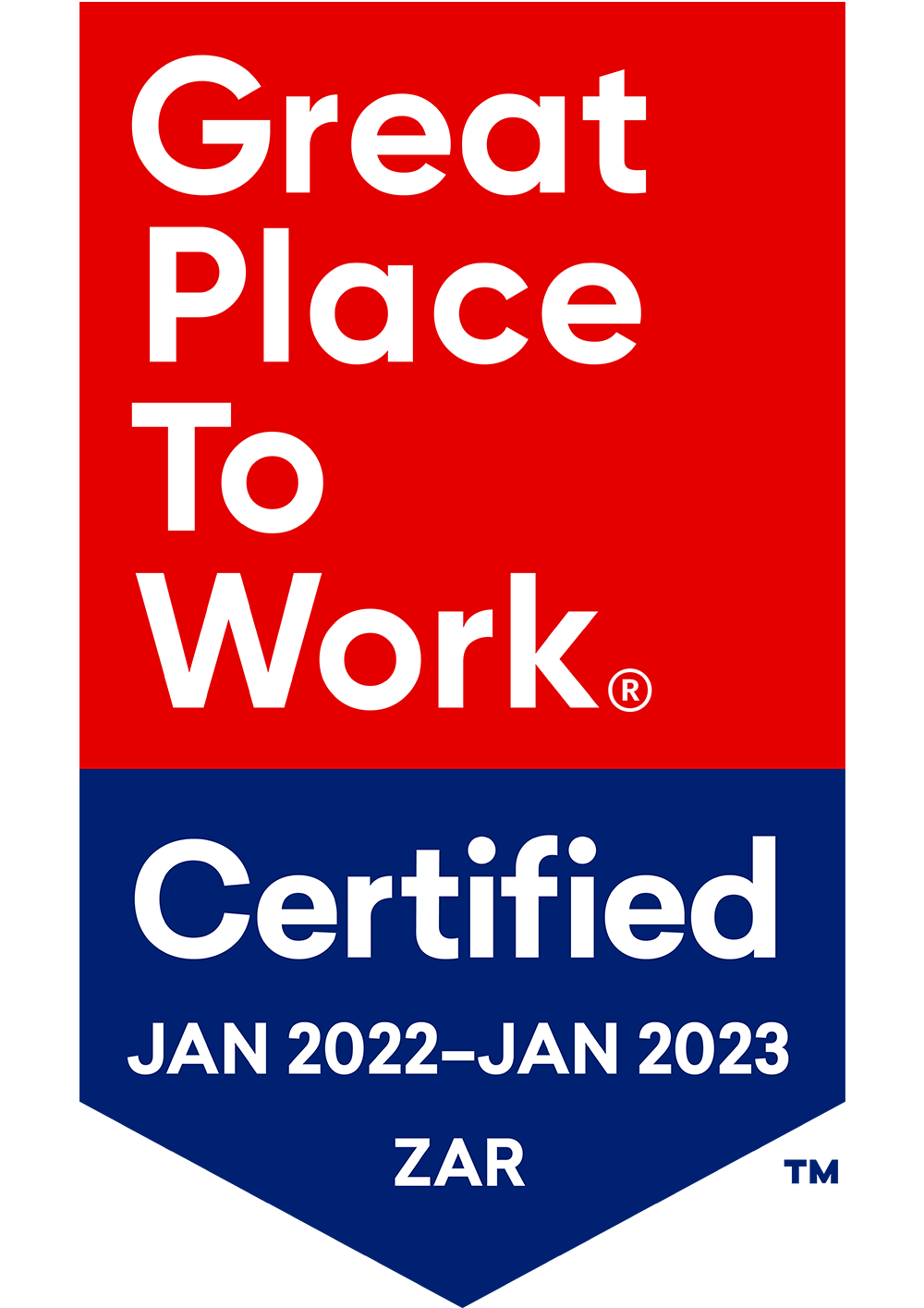 Great Place To Work Badge - South Africa